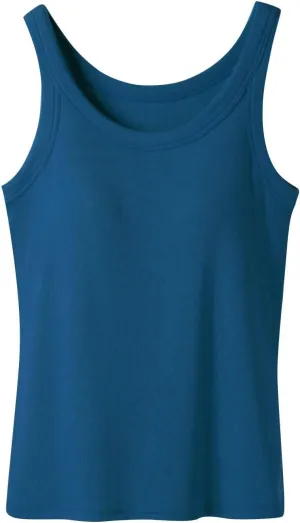 Women's Spaghetti Strap Tank Top with Built in Bra U Neck Lightweight Soft Basic Shirts Seamless Lounge Casual Tanks