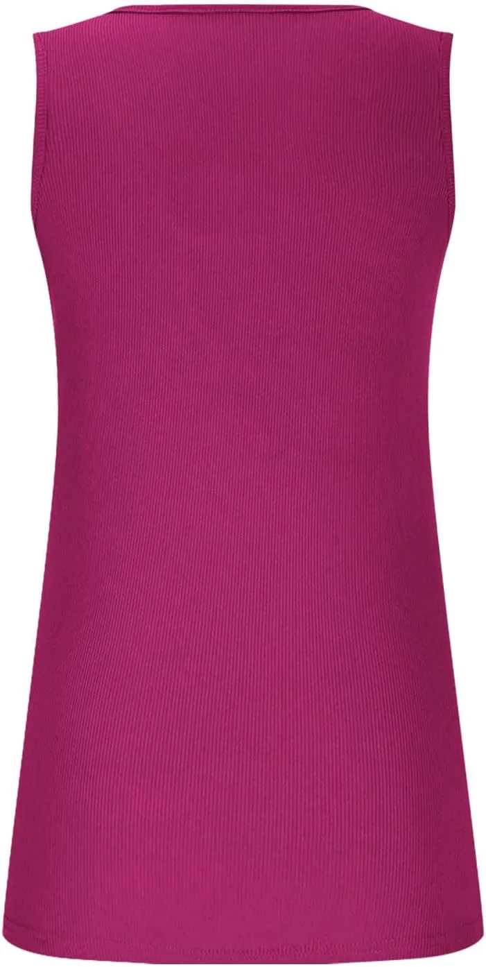 Womens Summer Cutout Tank Tops Ribbed Knit Sleeveless Shirts Slim Fitted Tanks Y2K Sexy Basic Tee Shirt Outfits