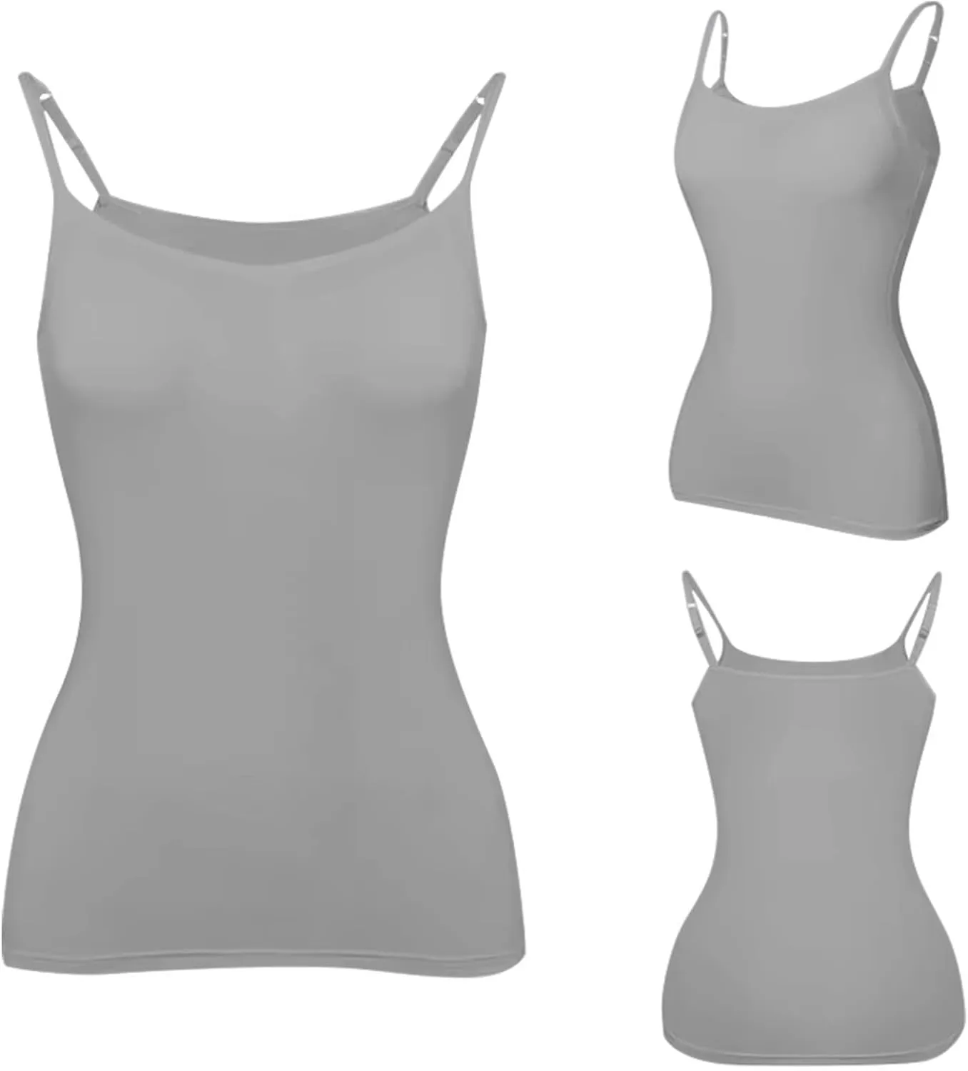 Women's Summer Shelf Bra Camisole Tops Adjustable Spaghetti Strap Cami Tank Cotton Undershirts