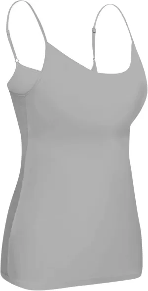 Women's Summer Shelf Bra Camisole Tops Adjustable Spaghetti Strap Cami Tank Cotton Undershirts