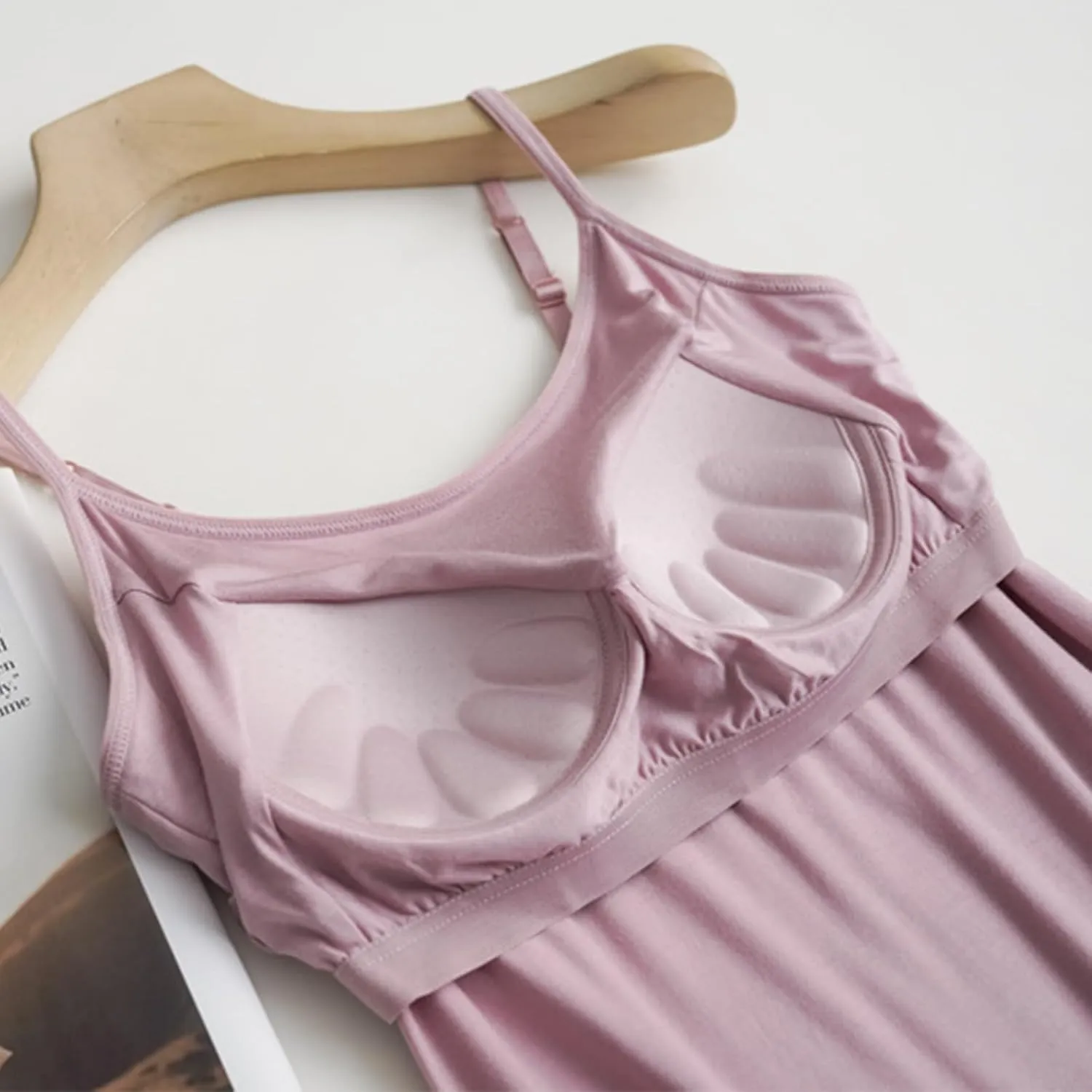 Women's Summer Shelf Bra Camisole Tops Adjustable Spaghetti Strap Cami Tank Cotton Undershirts