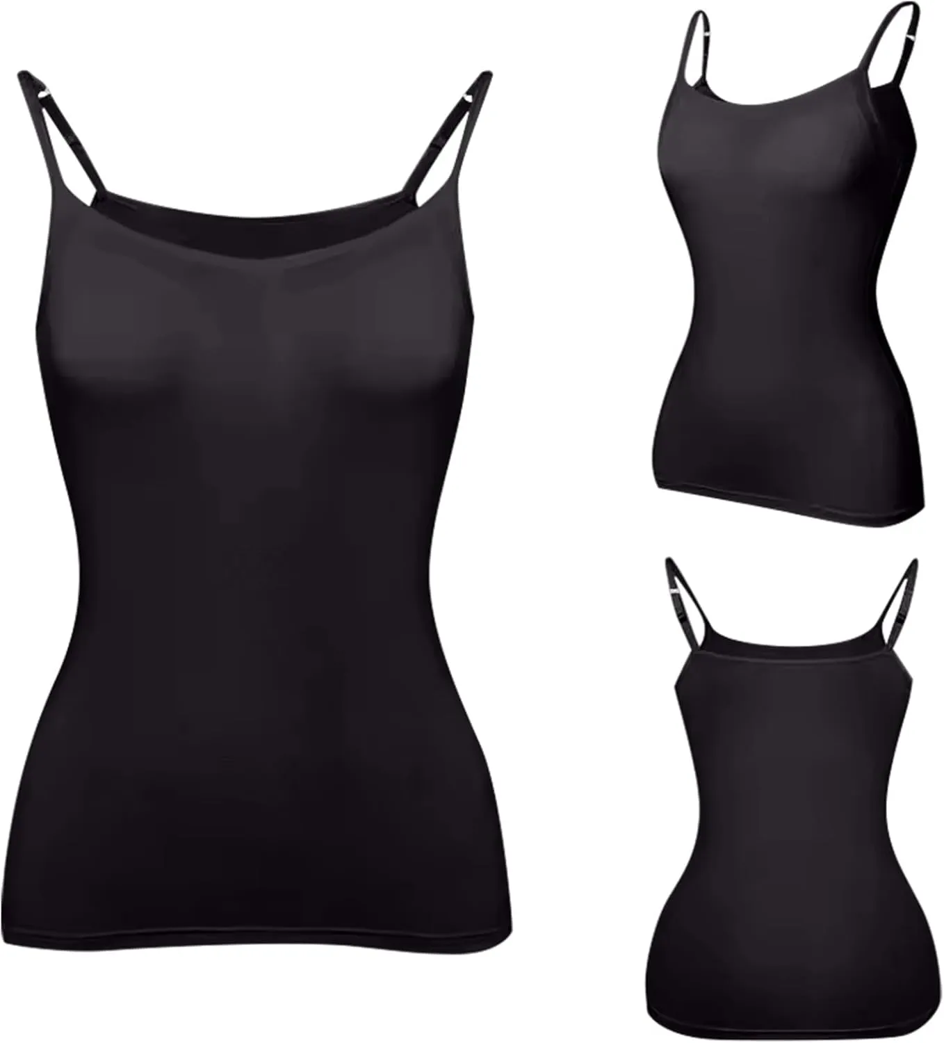 Womens Tank Tops with Built in Bra Adjustable Spaghetti Strap Camisole Shelf Bra Cotton Undershirts Layering Tank Tops