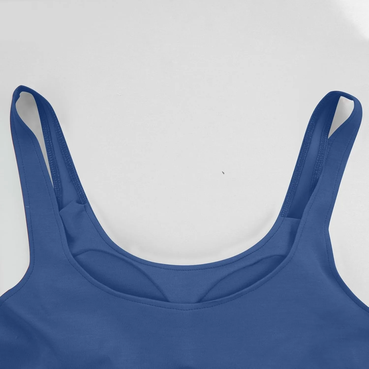 Womens Tank Tops with Built in Bra Summer U Neck Sleeveless Workout Crop Shirts Casual Basic Relaxed Fit Undershirts