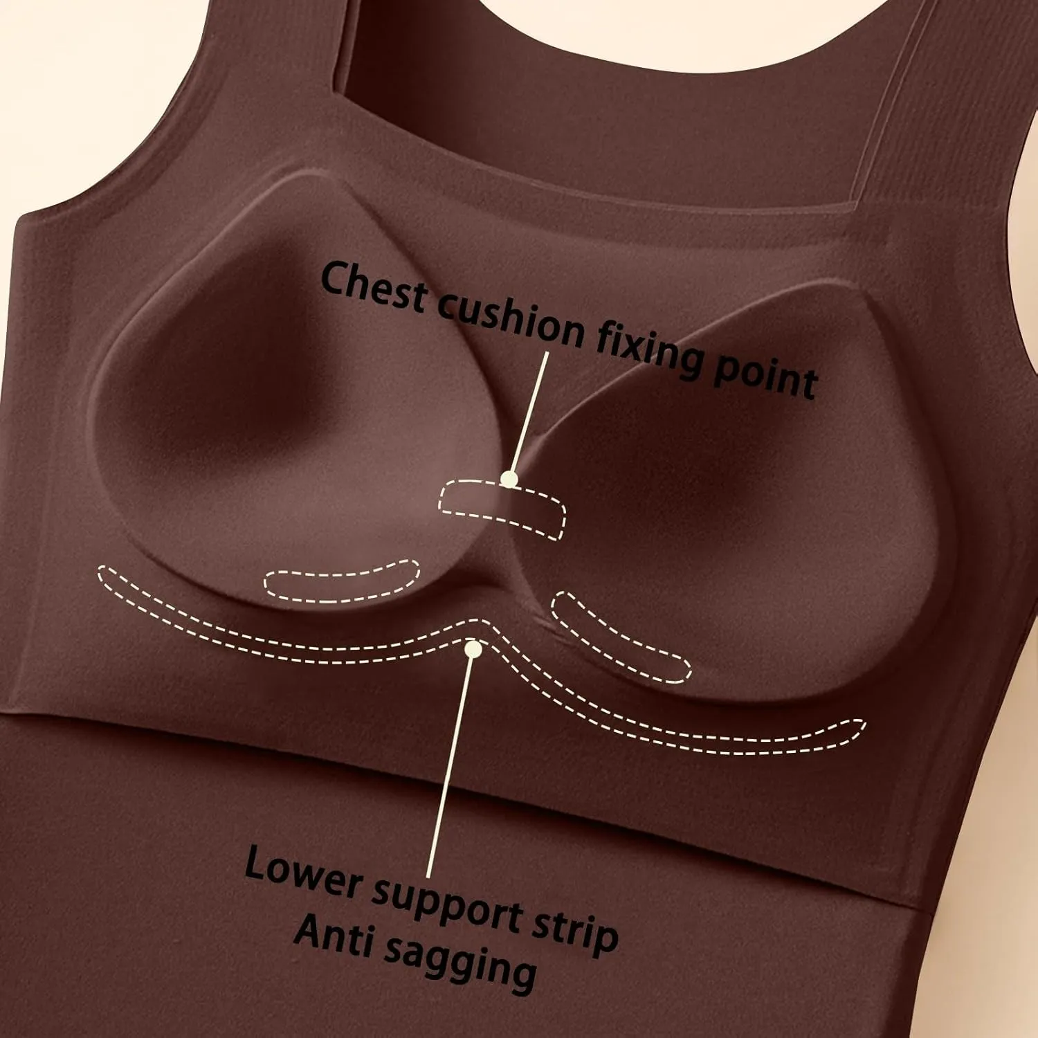 Womens U Neck Shapewear Built-in Bra Tank High Strechy Sleeveless Slim Fit Tanks Camisole Workout Tops