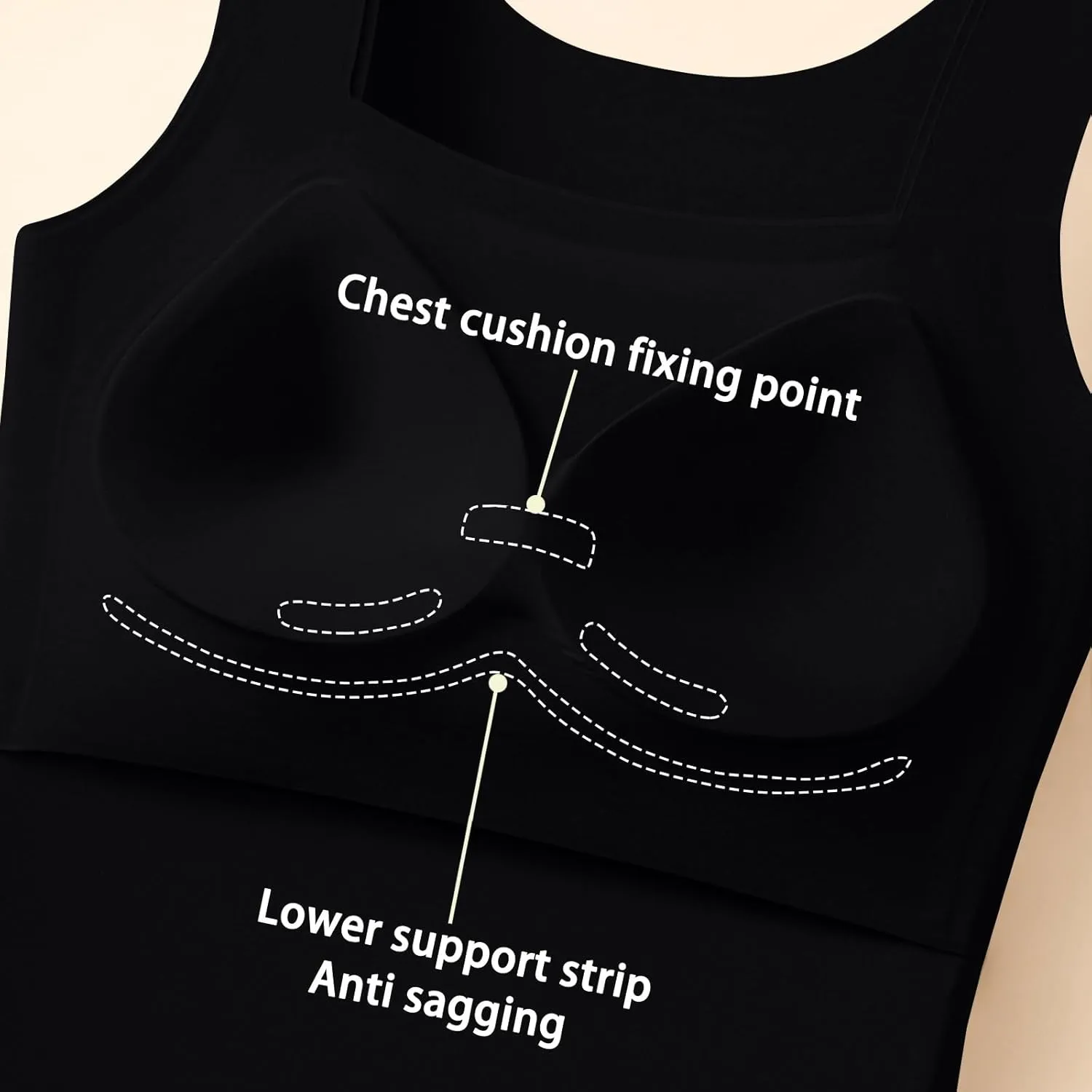 Womens U Neck Shapewear Built-in Bra Tank High Strechy Sleeveless Slim Fit Tanks Camisole Workout Tops