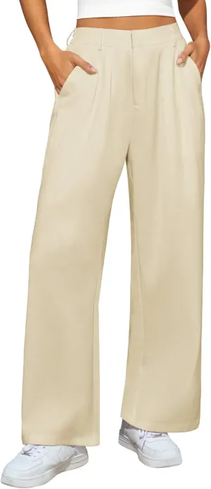 Women's Wide Leg Pants High Waisted Dress Work Pants Business Casual Slacks Trousers with Pockets