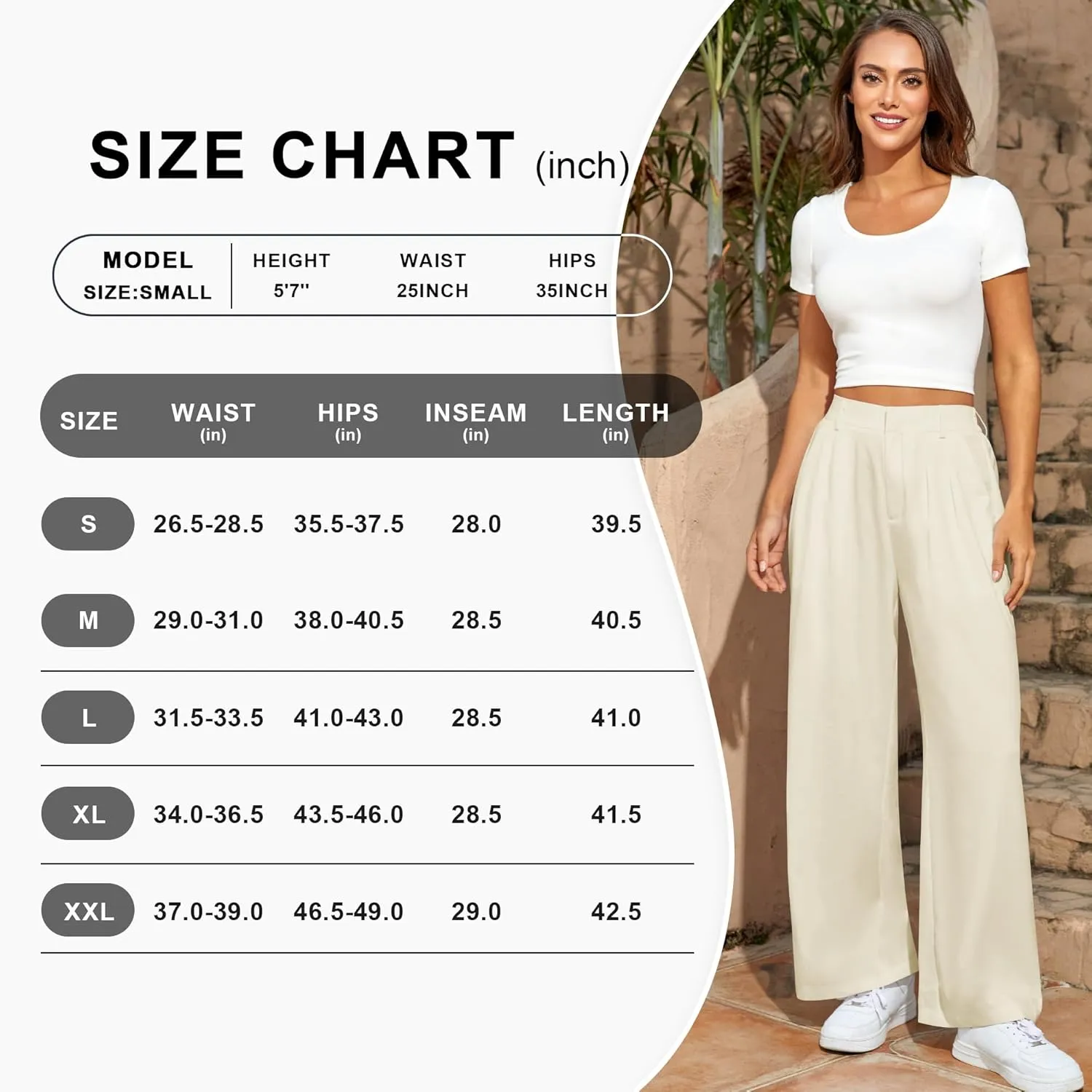Women's Wide Leg Pants High Waisted Dress Work Pants Business Casual Slacks Trousers with Pockets