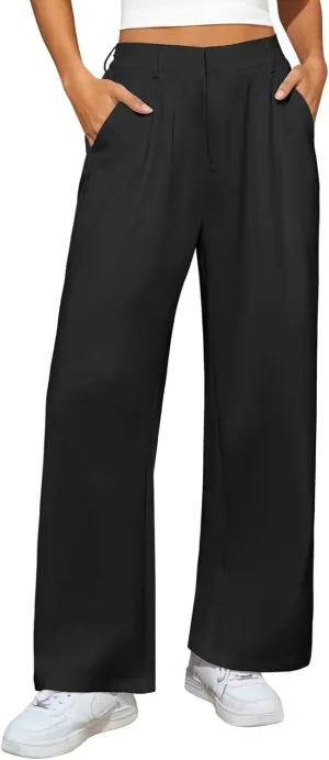 Women's Wide Leg Pants High Waisted Dress Work Pants Business Casual Slacks Trousers with Pockets