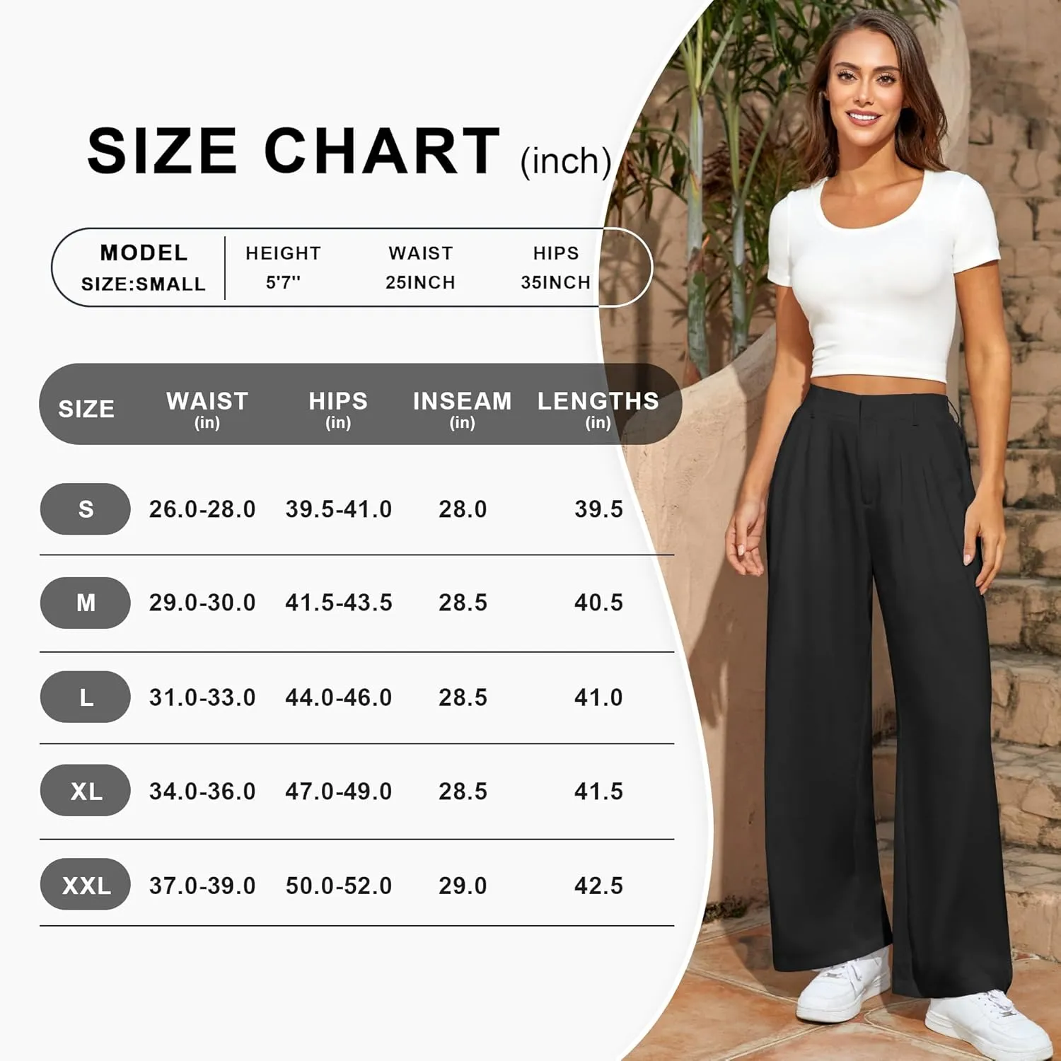 Women's Wide Leg Pants High Waisted Dress Work Pants Business Casual Slacks Trousers with Pockets
