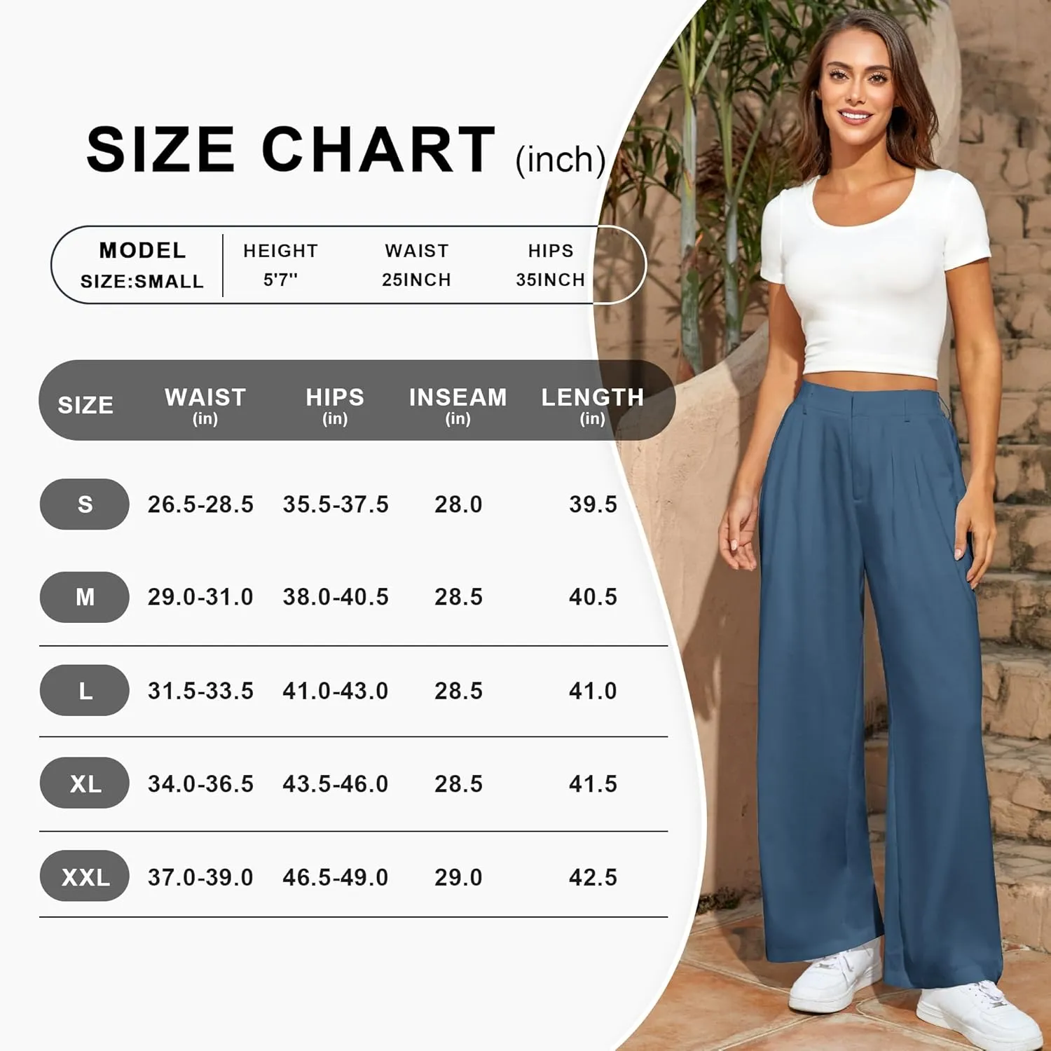 Women's Wide Leg Pants High Waisted Dress Work Pants Business Casual Slacks Trousers with Pockets