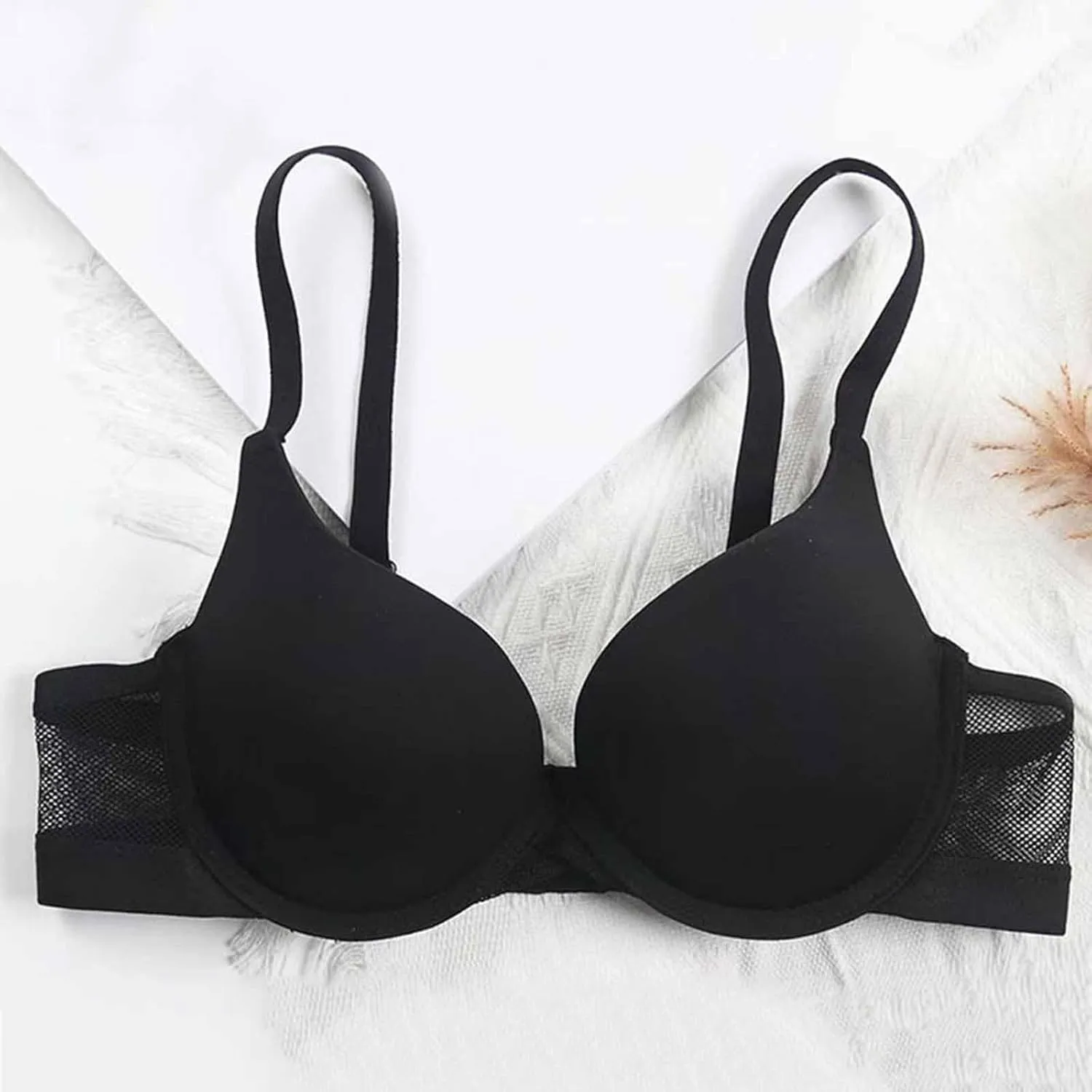 Women's Wireless Lightly Lined Comfort Bra Everyday Underwear Plus Size Bras for Women Push up