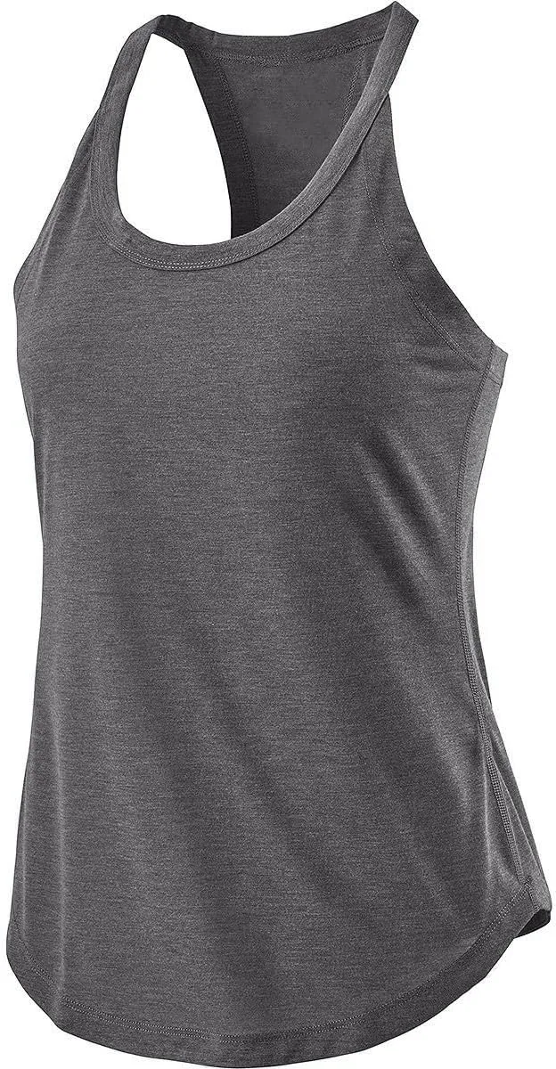 Workout Long Tank Tops for Women Casual Loose Tanks Top Fashion Racerback Vest Yoga Athletic Tees Sleeveless Shirts