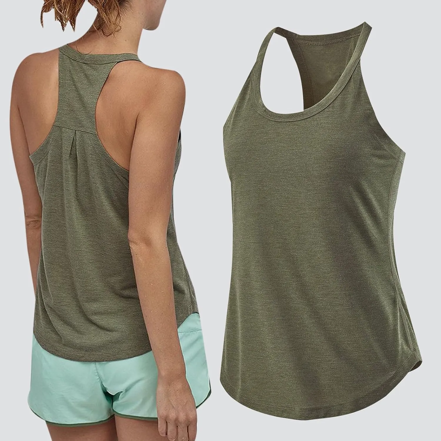 Workout Long Tank Tops for Women Casual Loose Tanks Top Fashion Racerback Vest Yoga Athletic Tees Sleeveless Shirts