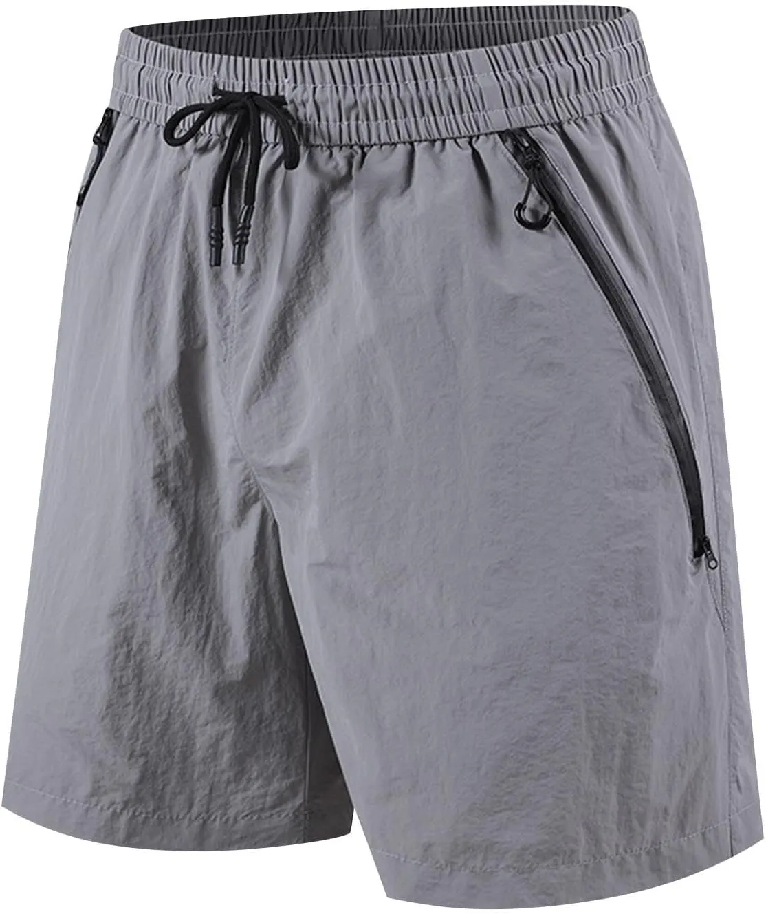 Xiaojmake Mens Quick Dry Ice Silk Shorts Loose Active Stretch Thin Workout Shorts with Zipper Pockets Training Sports Short