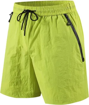 Xiaojmake Mens Quick Dry Ice Silk Shorts Loose Active Stretch Thin Workout Shorts with Zipper Pockets Training Sports Short