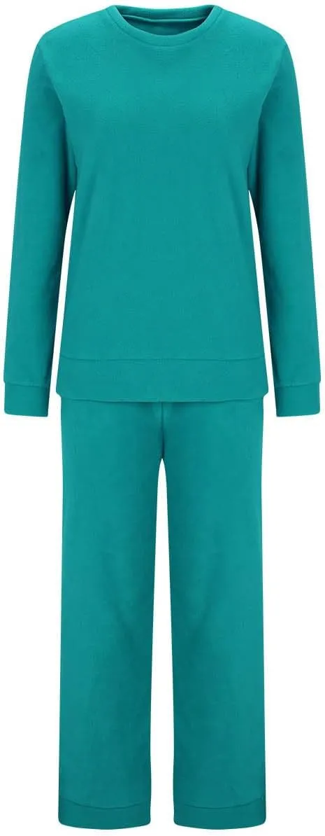 YRAETENM Lounge Sets for Women Fuzzy Fleece Long Sleeve 2 Piece Loungewear Outfits Sweater Pants Soft Lightweight Pajama Sets