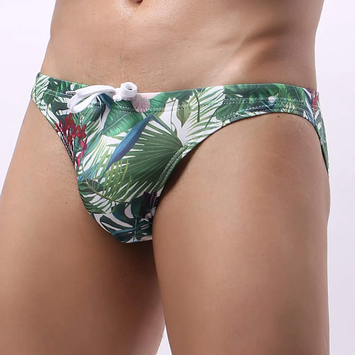 ZEFOTIM Mens Swim Briefs Drawstring Funny Hawaiian Bikini Board Surf Swim Suit