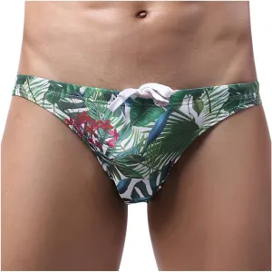 ZEFOTIM Mens Swim Briefs Drawstring Funny Hawaiian Bikini Board Surf Swim Suit