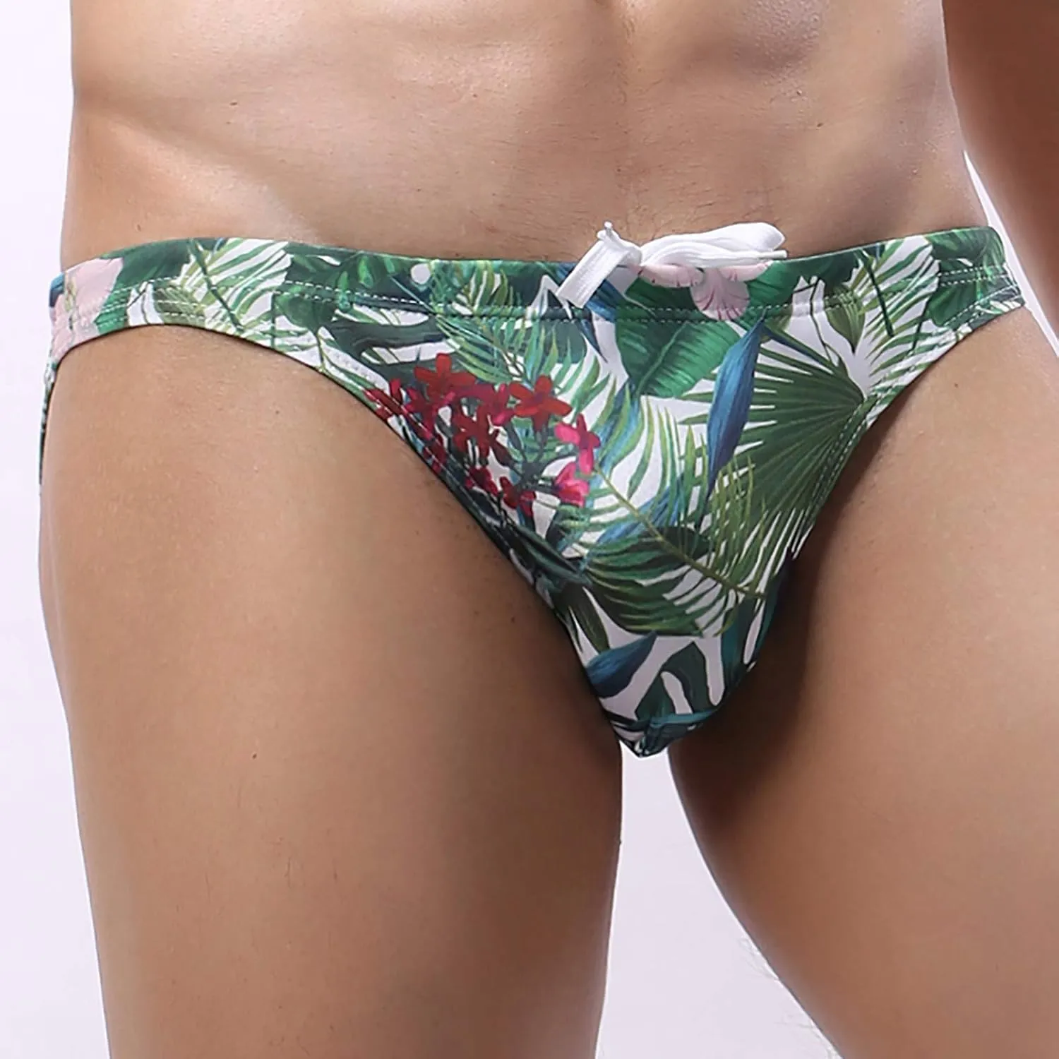ZEFOTIM Mens Swim Briefs Drawstring Funny Hawaiian Bikini Board Surf Swim Suit