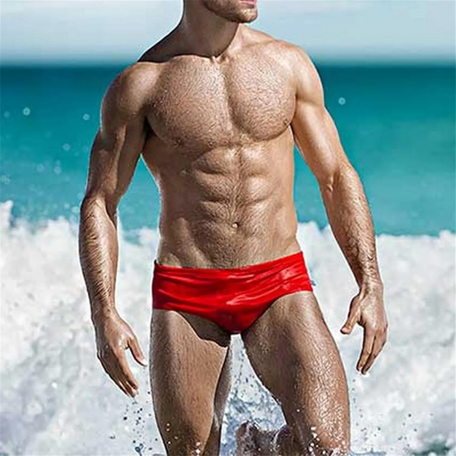 ZEFOTIM Men's Swim Briefs Funny Solid Color Bikini Board Surf Swim Suit