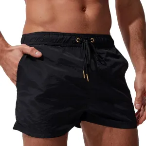 ZEFOTIM Mens Swim Shorts Drawstring Funny Solid Color Trunks Beach Surf Swimwear with Zipper Pockets
