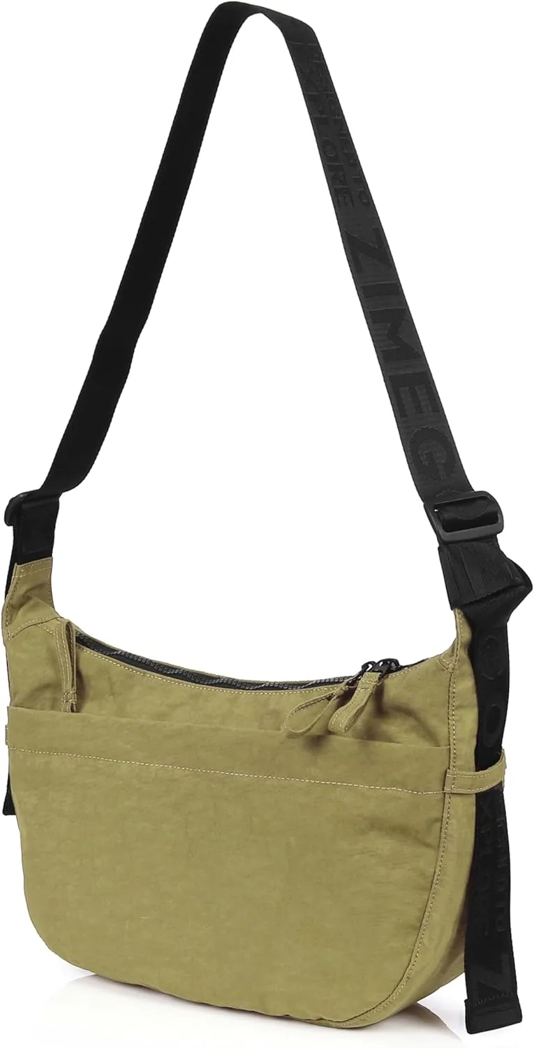 ZIMEGO Classic Crescent Crossbody Bag - Everyday Essential Travel Hobo Bag