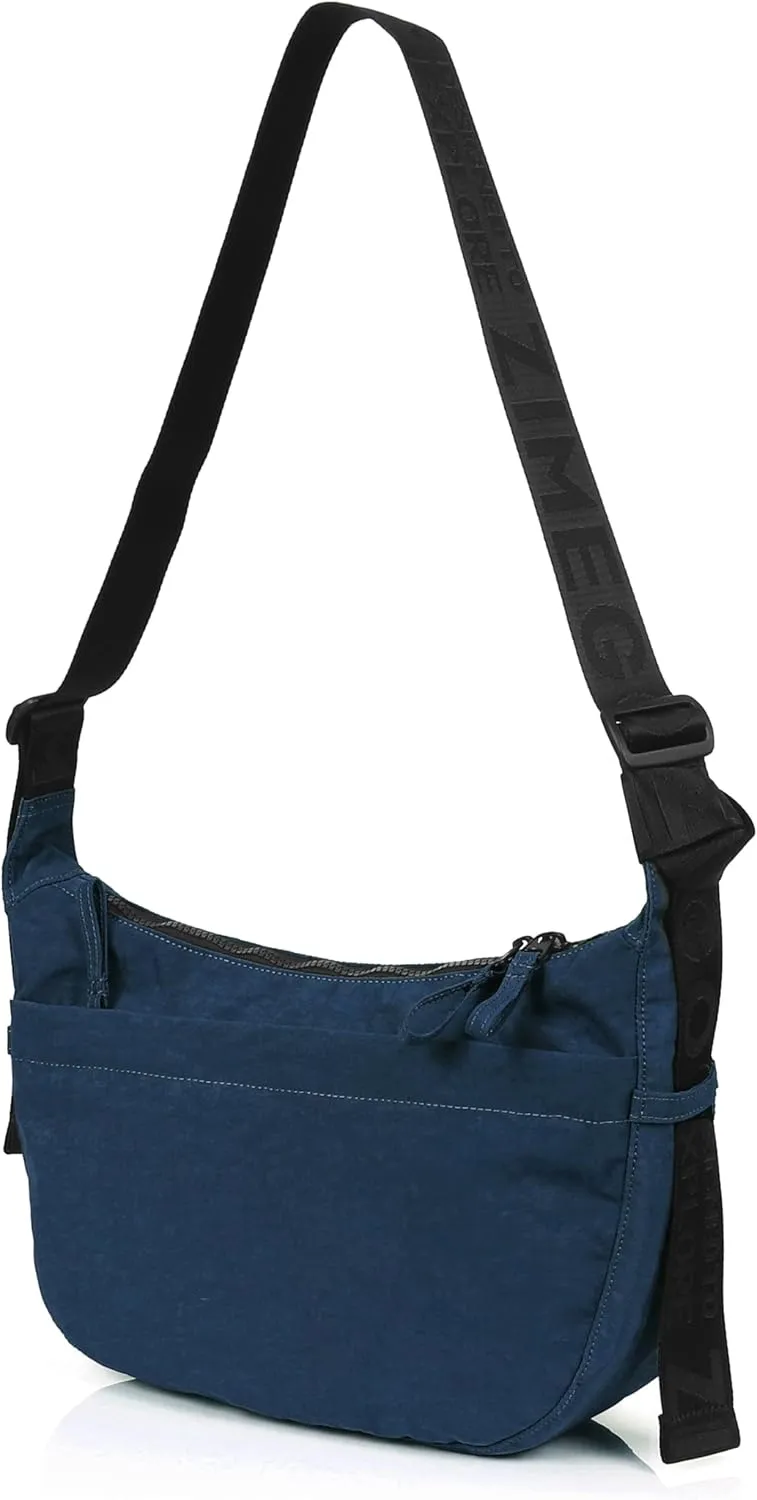 ZIMEGO Classic Crescent Crossbody Bag - Everyday Essential Travel Hobo Bag