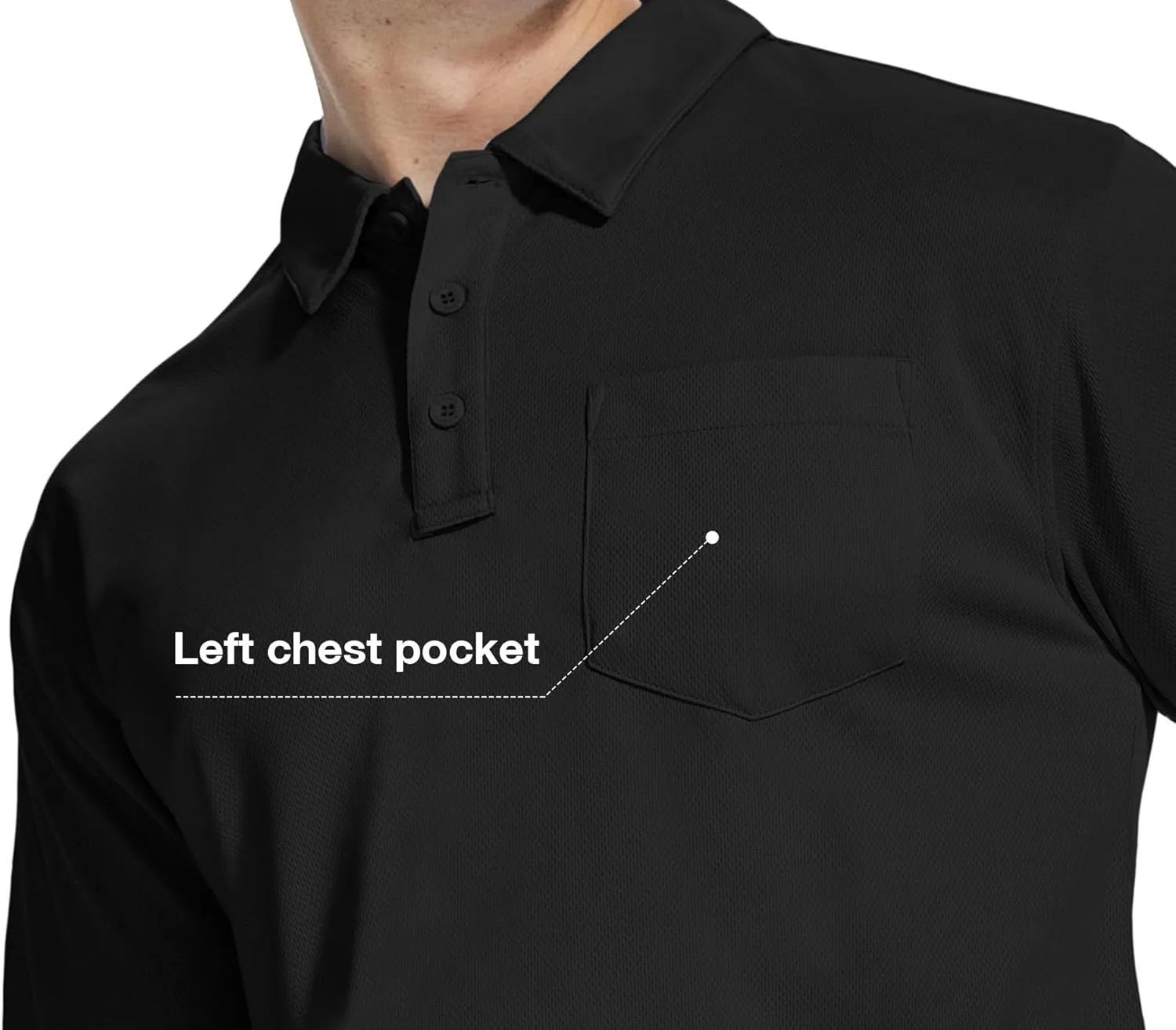 ZITY 5 Pack Polo Shirts for Men with Pocket Dry Quickly Short Sleeve Athletic Outdoor Work Collared Shirts