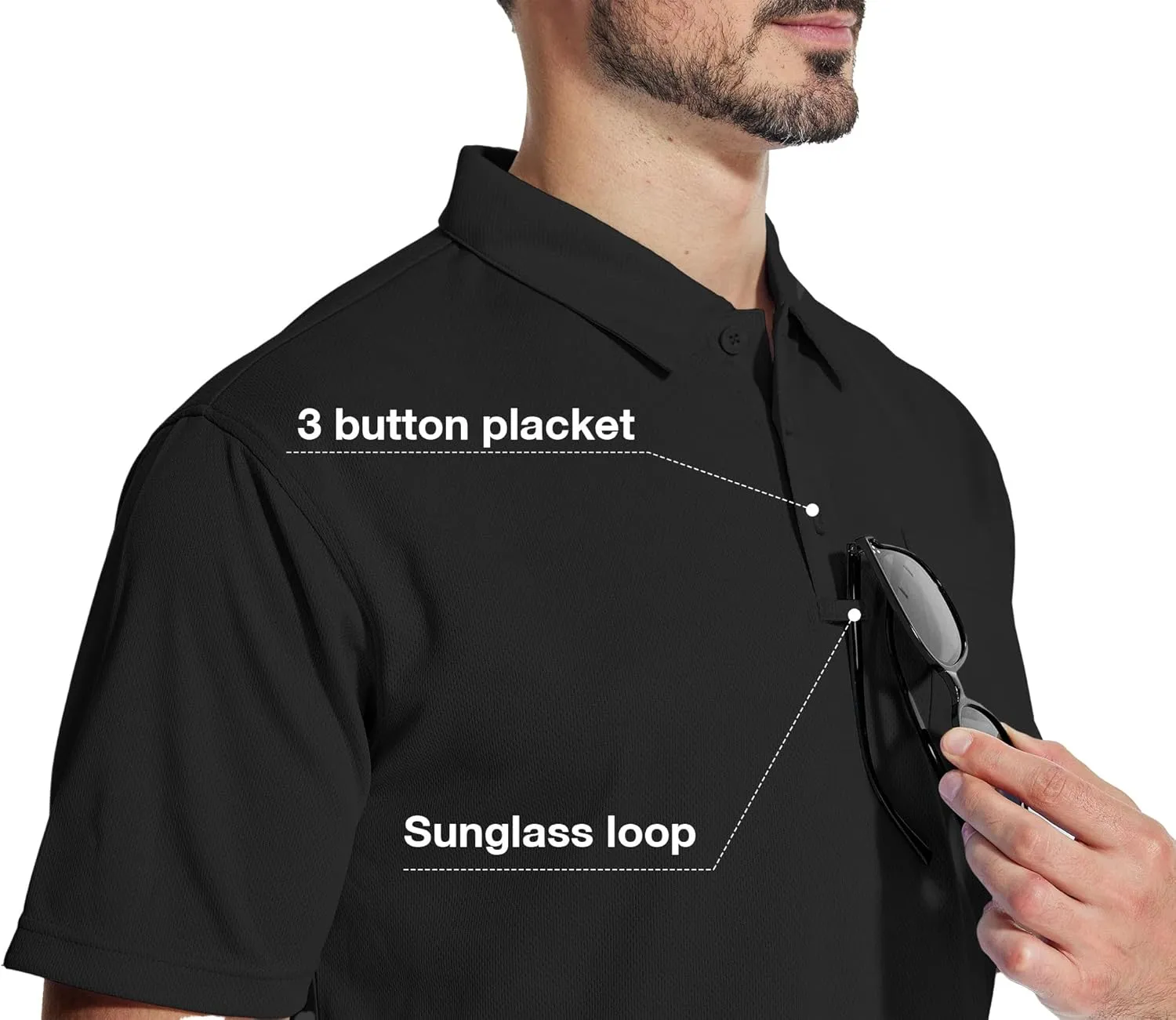 ZITY 5 Pack Polo Shirts for Men with Pocket Dry Quickly Short Sleeve Athletic Outdoor Work Collared Shirts