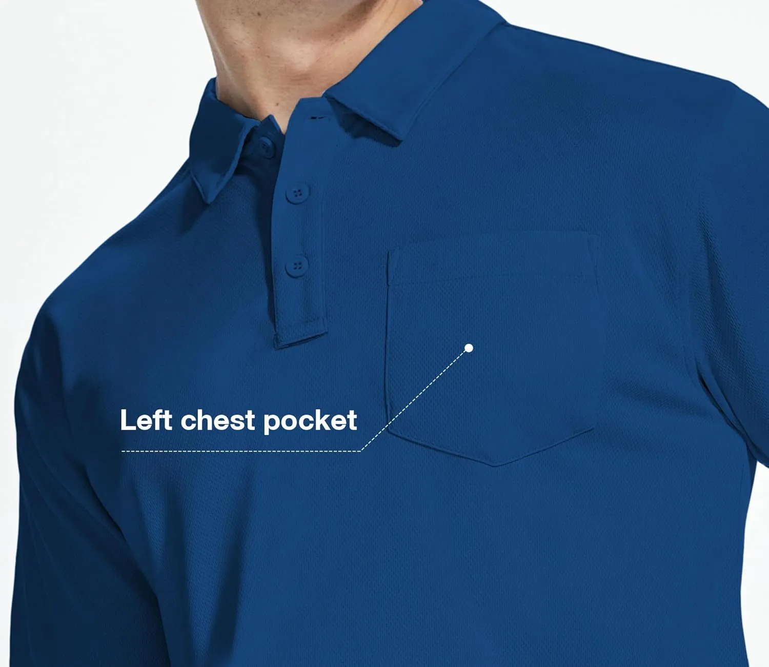 ZITY 5 Pack Polo Shirts for Men with Pocket Dry Quickly Short Sleeve Athletic Outdoor Work Collared Shirts
