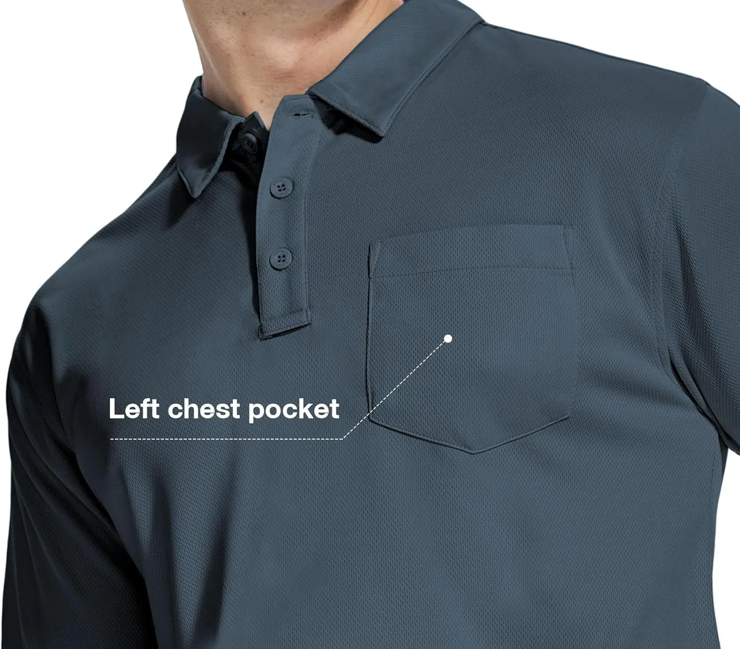 ZITY 5 Pack Polo Shirts for Men with Pocket Dry Quickly Short Sleeve Athletic Outdoor Work Collared Shirts