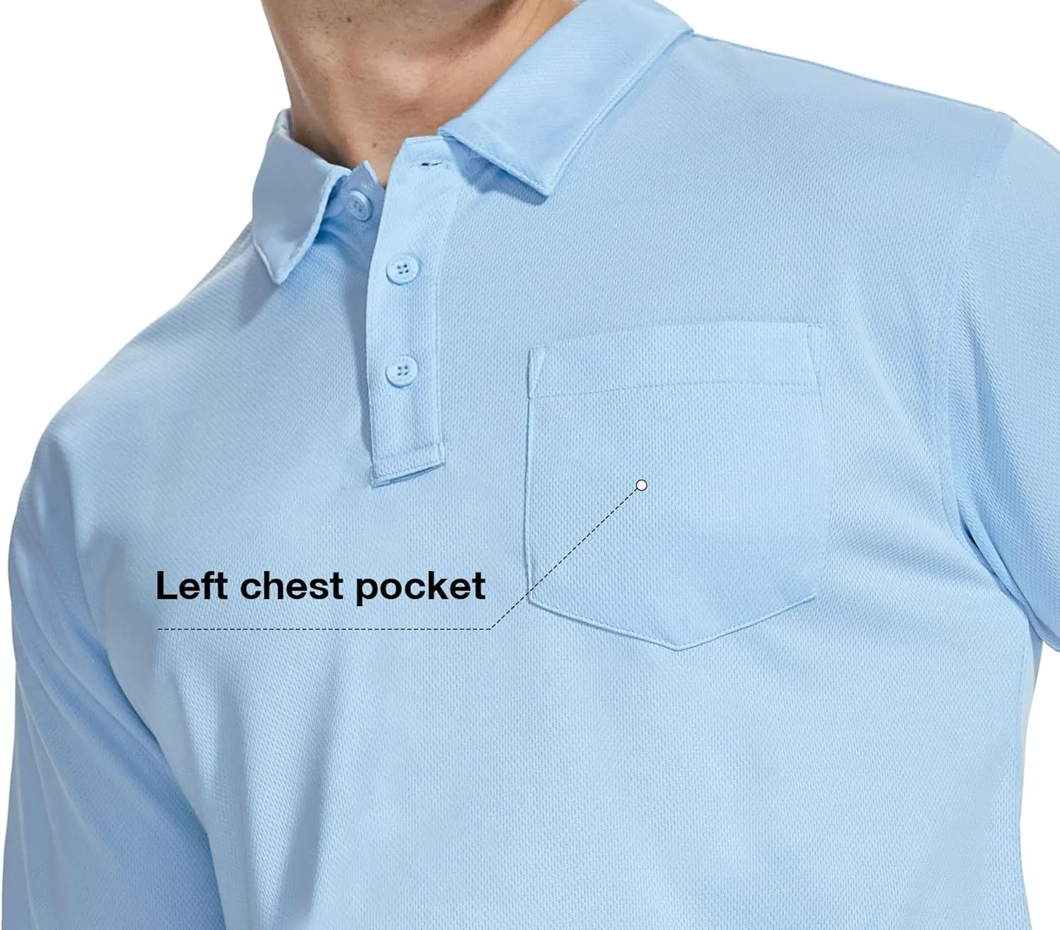 ZITY 5 Pack Polo Shirts for Men with Pocket Dry Quickly Short Sleeve Athletic Outdoor Work Collared Shirts