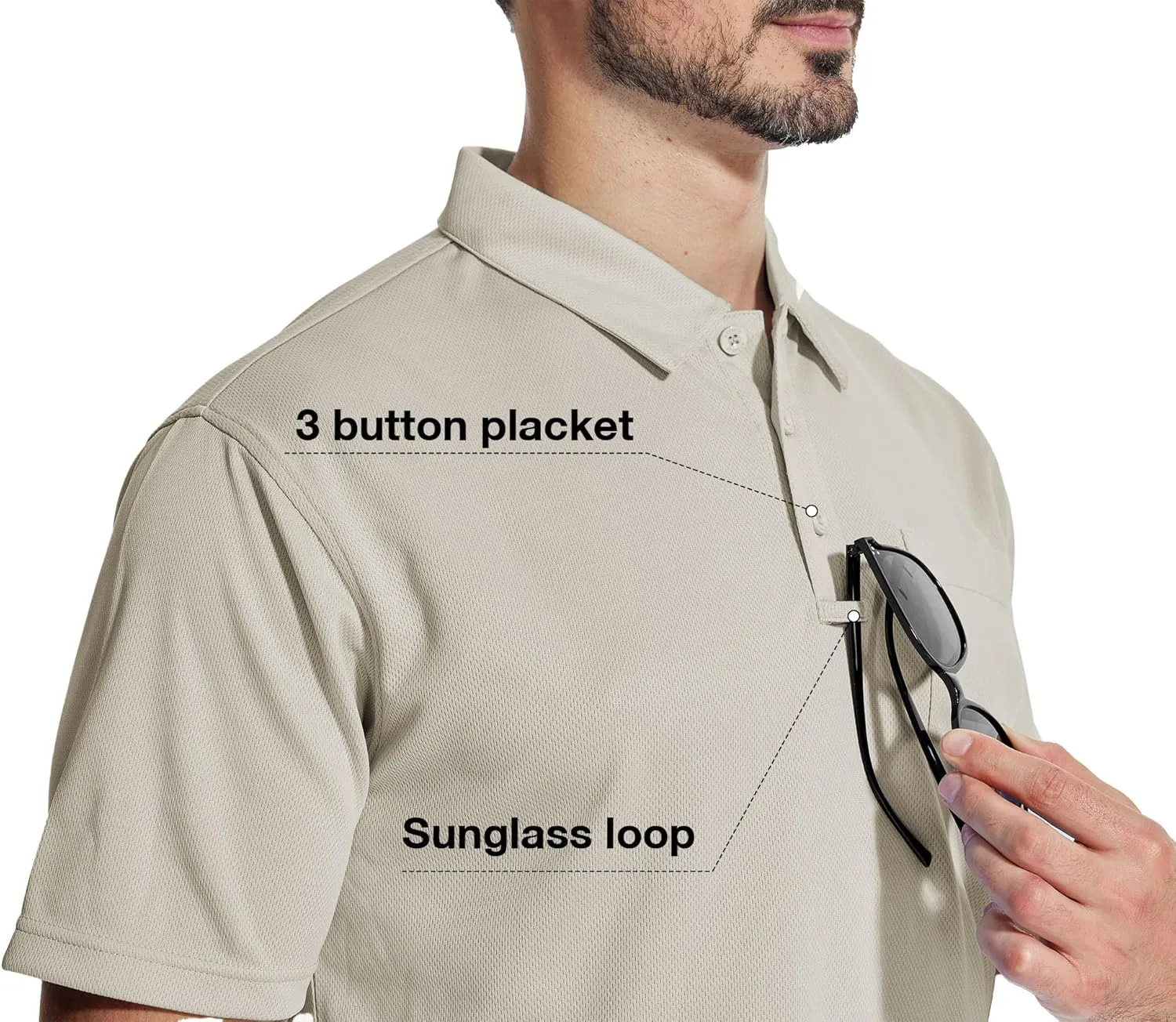 ZITY 5 Pack Polo Shirts for Men with Pocket Dry Quickly Short Sleeve Athletic Outdoor Work Collared Shirts