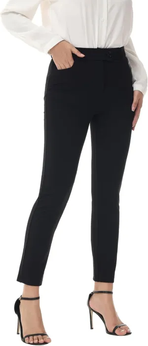 ZTN Women's Stretchy Slim Dress Yoga Pants with 4 Pockets Pull-on Straight Leg Slacks for Work Business Casual Golf